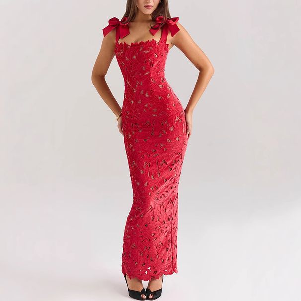 Women's Clothing Spring And Summer New Lace Bow Hip Skirt INS Leisure Holiday Party Dress Women_ecoleips.com