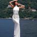 Women's Sleeveless Ruched Spliced Mid Neck Slim Bodycon Long Dress European American Style Solid Color New Elegant_ecoleips.com