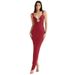 European And American Syle Clohing 2026 Summer New V-Neck Backless Irregular Dress Women's Gown Sli_ecoleips.com