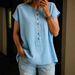 2026 Spring/Summer Foreign Trade Women's Clothing Wish Cross-Border New Product Solid Color Twist Button Fashion_ecoleips.com
