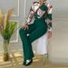 Women's Casual Printed Suit Stand Collar Long-Sleeved Shirt Top Wide-Leg Pants Two-Piece Set_ecoleips.com