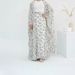 Women's Clothing Modest Abaya Dress Print Cardigan And Skirt Elegant Muslim Two-Piece Set – White Floral Print Abaya & Skirt With Button Detail_ecoleips.com