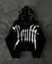Gothic Dark Letter Print Hoodie - Unisex Oversized Streetwear Pullover With 3D Graphic, Black_ecoleips.com