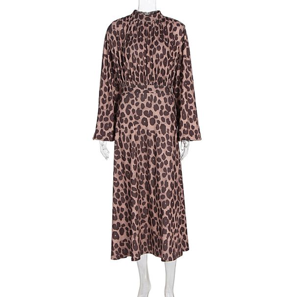 Fashion Elegant Premium Crew Neck Printed Long Sleeve Fall Dress For Women High End Sense Autumn Dress_ecoleips.com