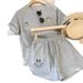 Smiley Face Casual Sportswear Set For Women Summer Loose Fit Two Piece Stylish And Youthful_ecoleips.com