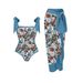 Women's Clothing New Version Printed Two Piece Swimsuit Conservative Cover Hip Skirt Swimsuit_ecoleips.com