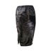 Glossy Mirror PU Leather High Waist Bodycon With Zipper And Slit, Stretch Slim Fit Skirt_ecoleips.com