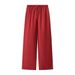 Women's Clothing Women's Stylish Trendy Casual Linen Blend Elastic Waist Pants Style Clothing For Formal & Casual For Women_ecoleips.com