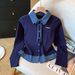 Women's Soft Style Polo Collar Long Sleeve T-Shirt Plaid Patchwork Layered Design Spring Autumn Essential XS XL Polyester Blend_ecoleips.com