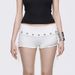New Women's Low-Waisted Eyelet Shorts Fashion Casual Versatile Sexy Summer Base Layer Simple Design_ecoleips.com