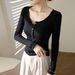 2025 Button Down Bottom Shirt For Women's Autumn/Winter 2025 New Outside To Show Off Thinness, Worn On The Ide Long_ecoleips.com
