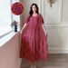 Short Sleeve Cotton Silk Women's European And American 2025 Summer New Round Neck Beach Vacation Style Dress_ecoleips.com