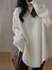 K Women's New Loose Thickened Round Neck Sweater; Lazy Style Pullover Cardigan; Knitted Top. No Bags, Necklaces, Or Other Accessories._ecoleips.com