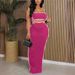 Women's Clothing Sexy Tube Top And Suspender Hollow Long Dress Suit New Fashion Belly Revealing Slim Suit_ecoleips.com