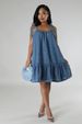 Trendy Patchwork Tie-Up Denim Mini Dress – Stylish A-Line Summer Dress With Straps For Women_ecoleips.com