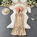 Unique High-End Three Dimensional Floral Strapless Halter Dress Elegant Autumn Slit Wedding Gown For Women_ecoleips.com