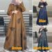 Women's Clothing Muslim Malay Dress Full Sleeve Round Neck Robe Long Skirt_ecoleips.com