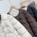 Women's Cropped Puffer Jacket – Lightweight Quilted Coat With Round Neck, Single-Breasted Closure, 3D Textured Polyester, Relaxed_ecoleips.com