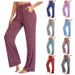 Women's High-Waisted Wide-Leg Lounge Pants – Ultra-Soft Polyester, Breathable & Stretchy, Perfect For Yoga, Travel & Everyday Comfort (12 Colors)_ecoleips.com