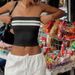 Women's Clothing Knitted Chest Wrap Tops Women's Contrasting Striped Tube Tops Hot Girls Tight Outer Wear_ecoleips.com