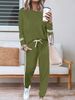 Women's Long Sleeve Round Neck Top And Pants Set With Side Stripes - Casual Two-Piece Outfit For Everyday Wear_ecoleips.com