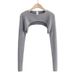 European And American Niche Pure-desire Girl's Short Vest-style Outerwear, Half-length Layered Cover-up, Long-sleeved_ecoleips.com