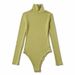Women's Clothing Long Sleeved High Necked Ribbed Shirt Elastic Slim Fitting Versatile Top Trend_ecoleips.com
