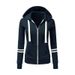 Autumn And Winter Women's Sweater, Sports Cardigan Zip Hooded Sweater Jacket_ecoleips.com