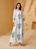 Middle Eastern Muslim Women's Printed Abaya Dubai Dress, Elegant Long Robe, Traditional Islamic Clothing, Comfortable And Stylish_ecoleips.com