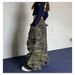 Spring 2027 Fashion American Retro Hip-Hop Cargo Jeans Women Cotton Low Waist Wrinkled Multi Pocket Camouflage Workwear Wide Leg Denim Pants_ecoleips.com