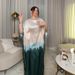 Women's Clothing Tassel Tie Dye Printed Long Skirt For Middle Eastern Saudi Arabian Dress Robe Fashionable Muslim Clothing Modest Abaya Dress_ecoleips.com