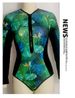 "Women's Slim Fit Long Sleeve Printed One Piece Swimsuit - Sexy Surfing & Sports Swimwear With Zipper, Fashionable Beachwear For Summer"_ecoleips.com