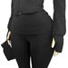 HR25053 European And American Fashion Women's Zip-up Cardigan Foldable Waist, Slightly Flared, Fleece-lined Two-piece_ecoleips.com