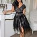 Women Elegant Lace Short Sleeve Mini Dress Dating Party Vacation Casual Outfit_ecoleips.com