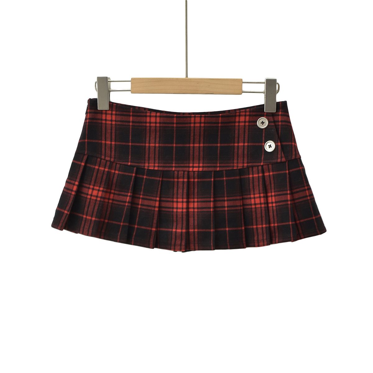 "Low Waist Plaid Pleated Mini Skirt For Women - Retro JK Schoolgirl Style, A-Line Bodycon Fit, Y2K Fashion Skirt"_ecoleips.com