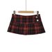 "Low Waist Plaid Pleated Mini Skirt For Women - Retro JK Schoolgirl Style, A-Line Bodycon Fit, Y2K Fashion Skirt"_ecoleips.com