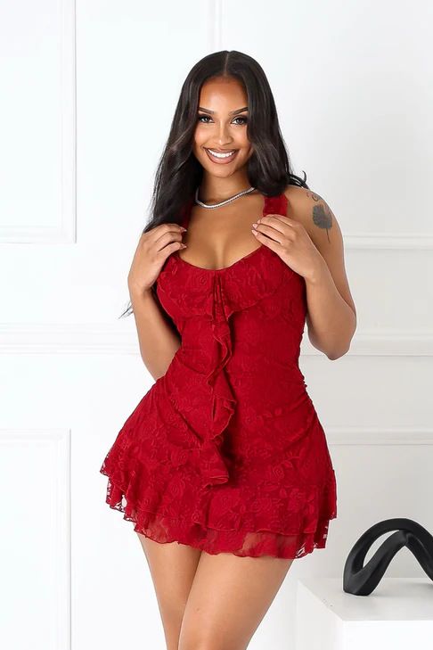 Women's Clothing Halter Neck Backless Lace Dress Flowing Ribbons Hot Selling_ecoleips.com