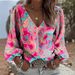 Women's Loose Casual Floral Print Long Sleeve Shirt European American Style 2026 New Retro Top_ecoleips.com