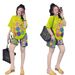 Fashion Women's Summer Casual Two Piece Set Smiley Face Print T-Shirt And Sports Shorts Loose Fit Age Reducing_ecoleips.com