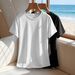 Women's Clothing Women's Casual Round Neck Short Sleeve T-Shirt Style Plain Sports Top Solid Color Loose Two Piece Set_ecoleips.com
