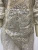 Gold Sprinkled V-Neck Feather Princess Dress Long Mesh Evening Gown Women's Clothing_ecoleips.com