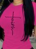 Summer Women's Casual Fashion Faith Print Loose T-shirt+shorts Two-piece Sportswear Suitable For Daily Wear-72_ecoleips.com