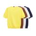 Women's Clothing Women's Fashionable Plain Knit Sweater Simple Crew Neck Short Sleeve Basic Top Summer For Formal & Casual For Women_ecoleips.com