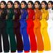 Women's Clothing Hollow See Through Long Sleeved Trousers Lace Up Jumpsuit_ecoleips.com