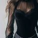 Elegant Women's Clothing Top With Mesh Patchwork Hollow Out Flared Sleeves And Tie Waist New Arrival Spring/Autumn_ecoleips.com