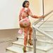 Women’s Floral Print Long-Sleeve Turtleneck & Slim-Fit Pants Set – Sexy Fall Outfit (Red, S/M/L)_ecoleips.com