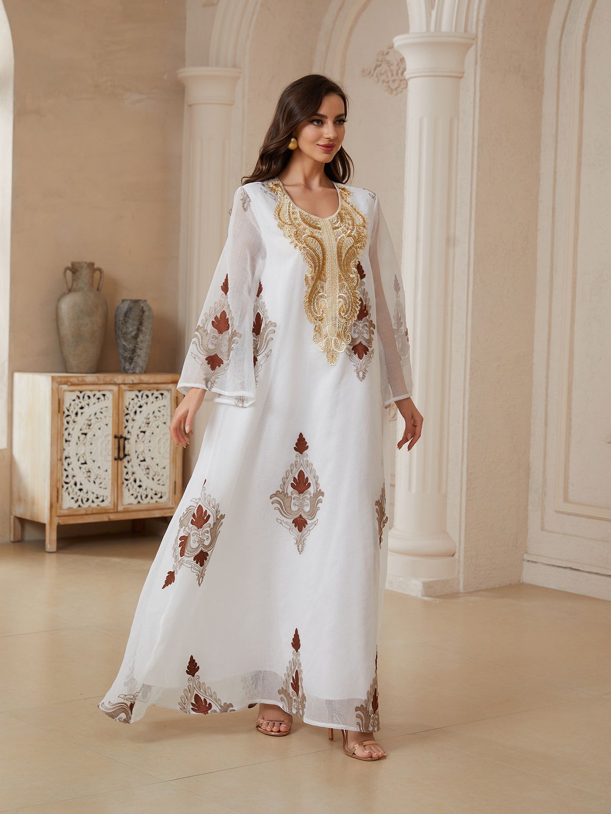 Women's Robe NC178 Sequin Jacquard Dress For Muslim Fashion Relaxed Everyday Wear Comfortable Feshion_ecoleips.com