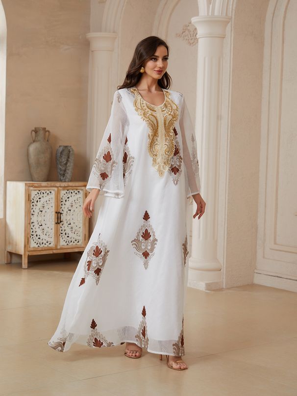 Women's Robe NC178 Sequin Jacquard Dress For Muslim Fashion Relaxed Everyday Wear Comfortable Feshion_ecoleips.com