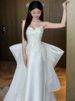 Women's Clothing Satin Main Veil High Quality Texture Tube Top Small Trailing Veil_ecoleips.com