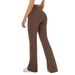Women's Clothing Nude High Waist Flared Pants Fitness Sports Yoga Casual Flared Trousers Women_ecoleips.com